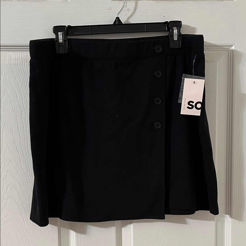 Black Button-Front Women's Skirt